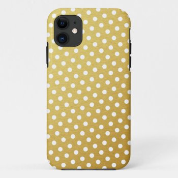 Gold Polka Dot Pattern Iphone Case by EnduringMoments at Zazzle