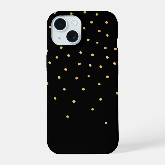 Gold Polka Dot Pattern Tiny Hand Drawn Fading Iphone Case (Back)