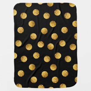 Gold Polka Dot: Sparkling Seamless. Baby Blanket