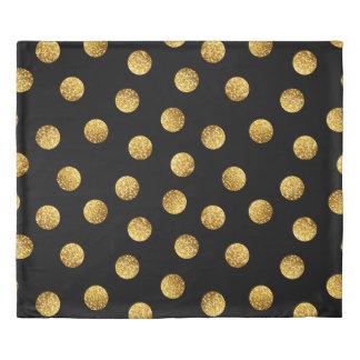 Gold Polka Dot: Sparkling Seamless. Duvet Cover