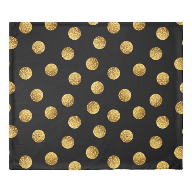Gold Polka Dot: Sparkling Seamless. Duvet Cover (Front)