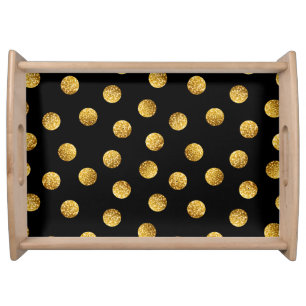 Gold Polka Dot: Sparkling Seamless. Serving Tray