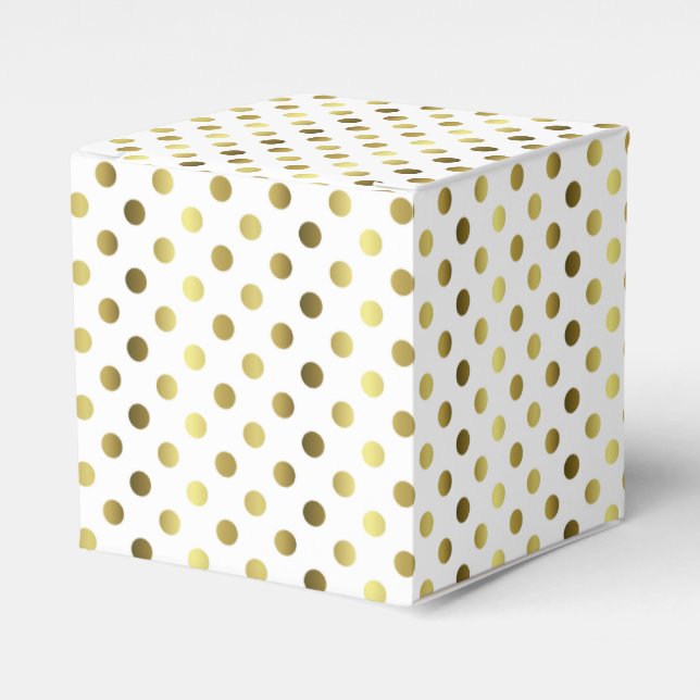 Gold Polka Dot Wedding Favor Gift Box (Front Side)