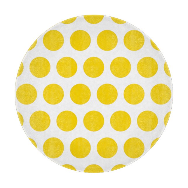 Gold Polka Dots Cutting Board (Front)