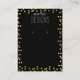 Gold Polka Dots Glitter Earring Display Card