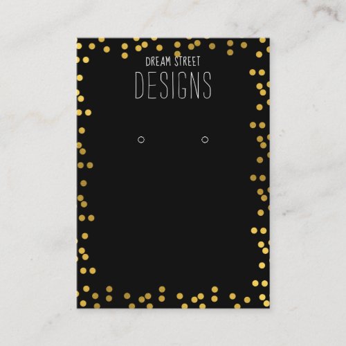 Gold Polka Dots Glitter Earring Display Card