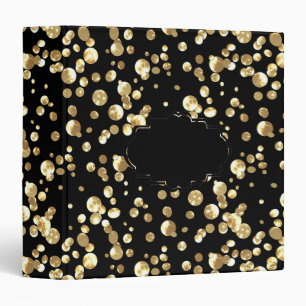 Gold polka dots, gold 3 ring binder