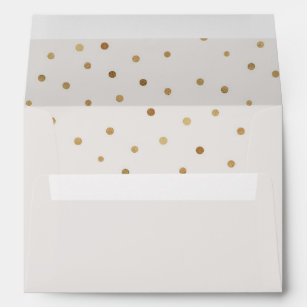 Lined Envelopes Zazzle Gold Polka Dots Lined Wedding Invitation Envelope