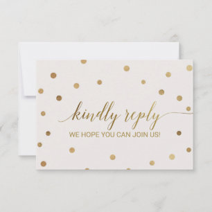 Gold Polka Dots Menu Choice RSVP Card