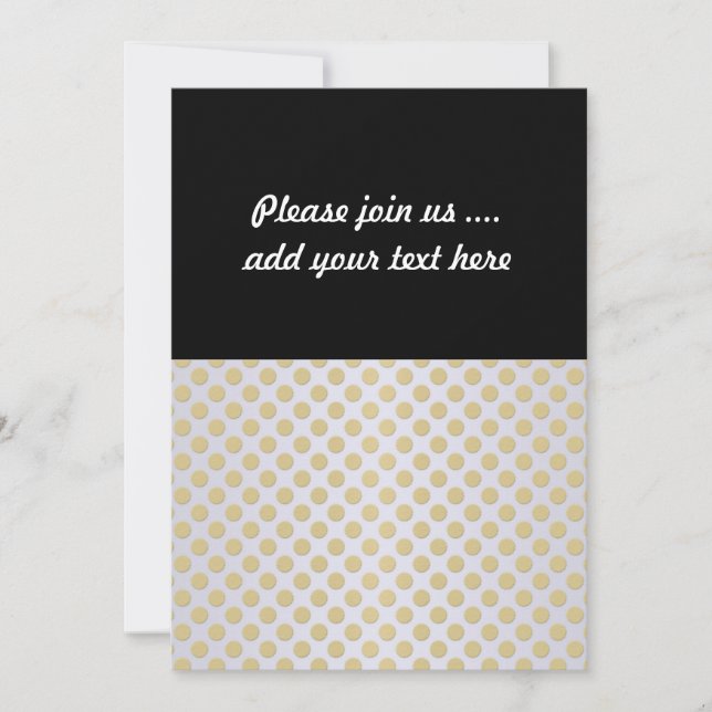 Gold Polka Dots on Silver Invitation (Front)