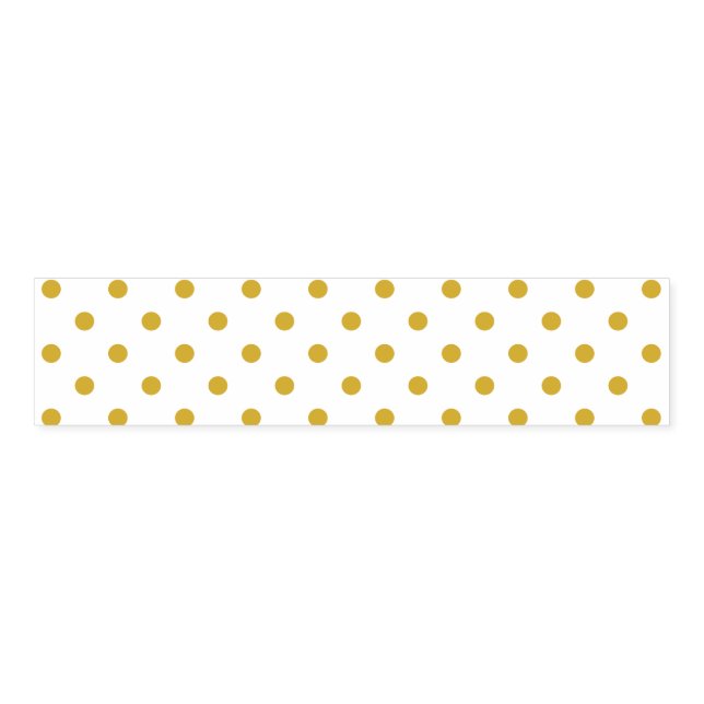 Gold Polka Dots Pattern on White Napkin Bands (Unfolded)