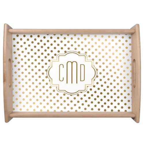 Gold Polka Dots Pattern Serving Tray