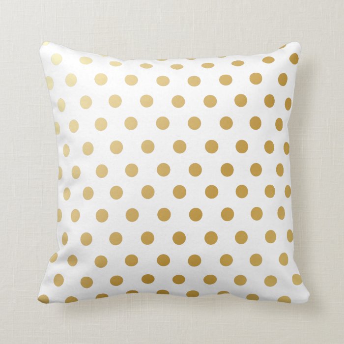 Gold Polka Dots Pattern Throw Pillow Zazzle