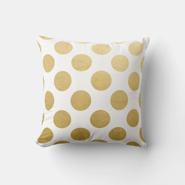 Gold Polka Dots Pillow (Front)