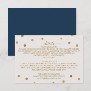 Gold Polka Dots Wedding Details Enclosure Card