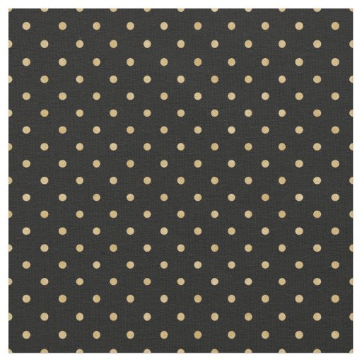 Gold Polka Dots with Black Background Fabric