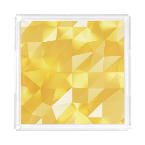 Gold Polygon 3D Abstract Background Acrylic Tray