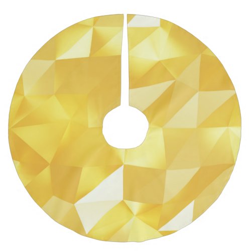 Gold Polygon 3D Abstract Background Brushed Polyester Tree Skirt