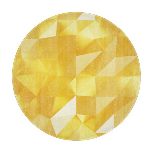 Gold Polygon 3D Abstract Background Cutting Board