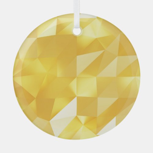 Gold Polygon 3D Abstract Background Glass Ornament