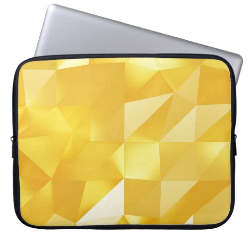 Gold Polygon 3D Abstract Background Laptop Sleeve