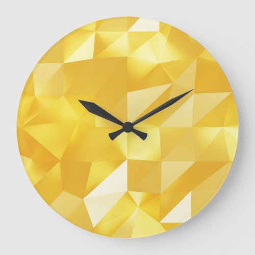 Gold Polygon 3D Abstract Background Large Clock