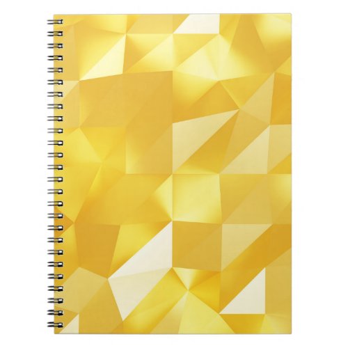 Gold Polygon 3D Abstract Background Notebook