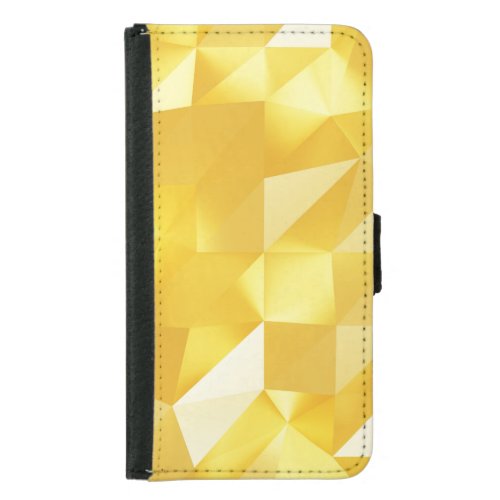 Gold Polygon 3D Abstract Background Samsung Galaxy S5 Wallet Case