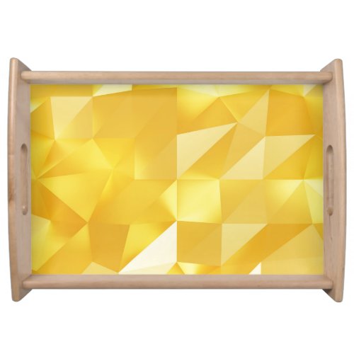 Gold Polygon 3D Abstract Background Serving Tray
