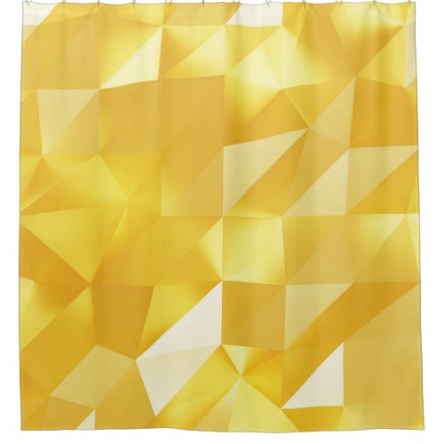 Gold Polygon 3D Abstract Background Shower Curtain