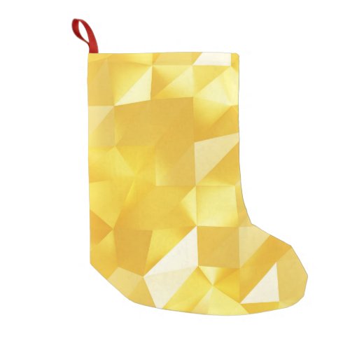 Gold Polygon 3D Abstract Background Small Christmas Stocking