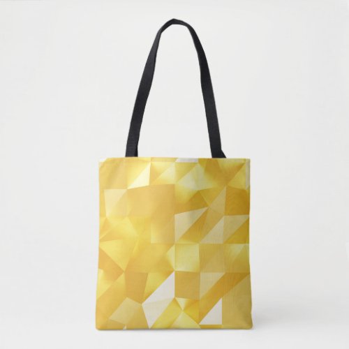 Gold Polygon 3D Abstract Background Tote Bag