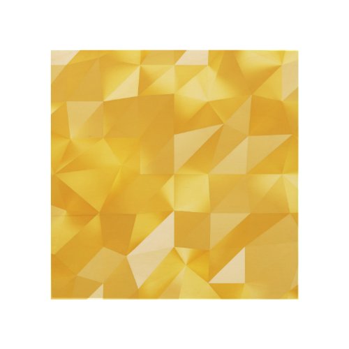 Gold Polygon 3D Abstract Background Wood Wall Art
