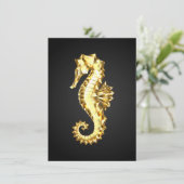 Gold Polygonal Seahorse (Standing Front)
