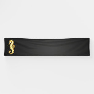 Gold Polygonal Seahorse Banner