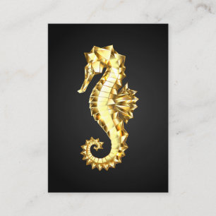Gold Polygonal Seahorse Calling Card