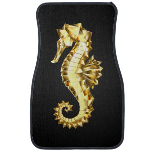Gold Polygonal Seahorse Car Floor Mat