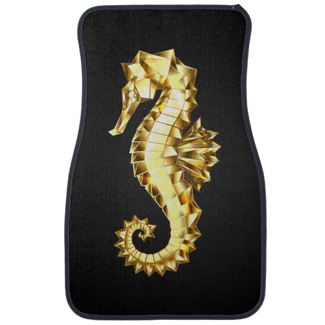 Gold Polygonal Seahorse Car Floor Mat (Front)