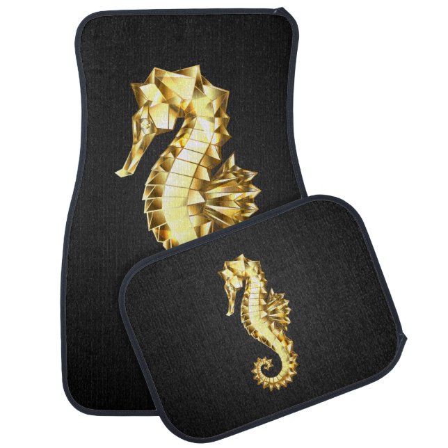 Gold Polygonal Seahorse Car Floor Mat (Set)