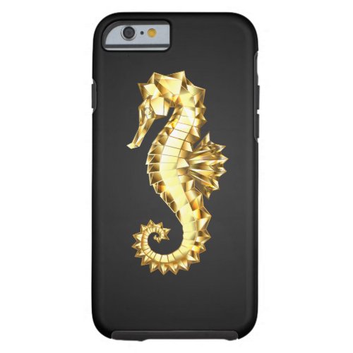 Gold Polygonal Seahorse Tough iPhone 6 Case