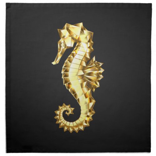 Gold Polygonal Seahorse Cloth Napkin