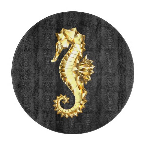 Gold Polygonal Seahorse Cutting Board