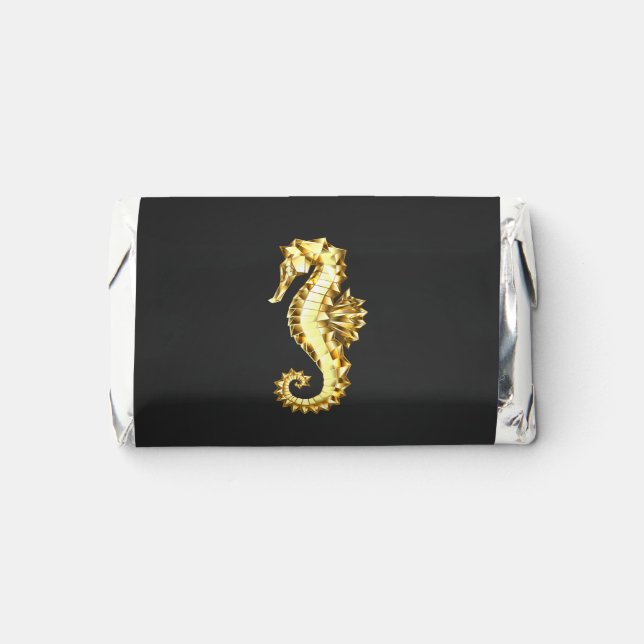 Gold Polygonal Seahorse Hershey's Miniatures (Front)
