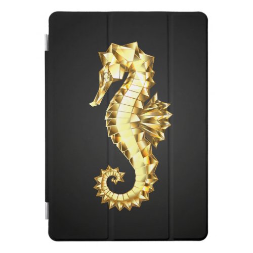 Gold Polygonal Seahorse iPad Pro Cover