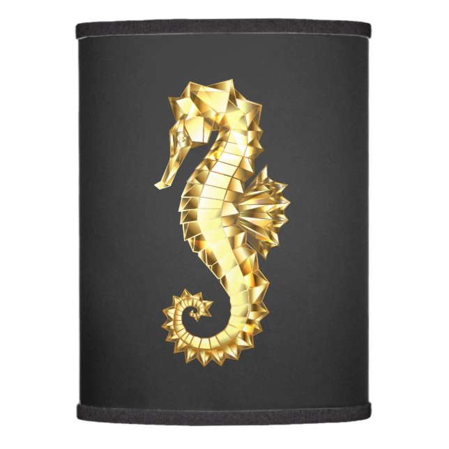 Gold Polygonal Seahorse Lamp Shade (Front)