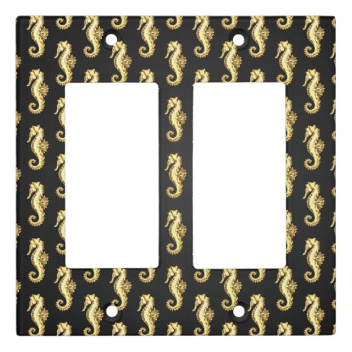 Gold Polygonal Seahorse Light Switch Cover