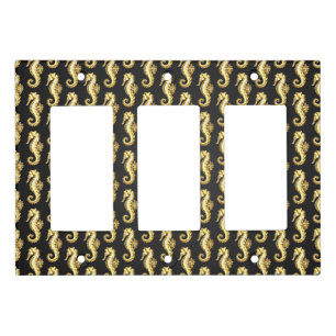 Gold Polygonal Seahorse Light Switch Cover