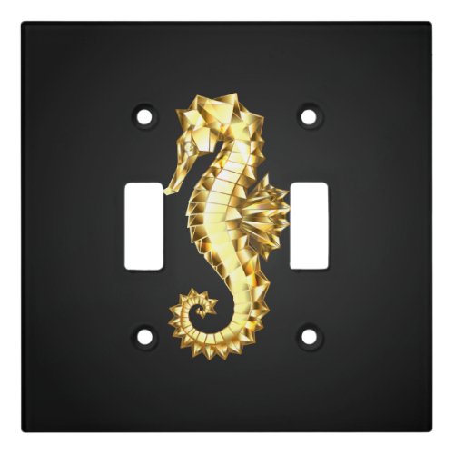 Gold Polygonal Seahorse Light Switch Cover