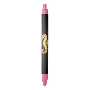 Gold Polygonal Seahorse Pen
