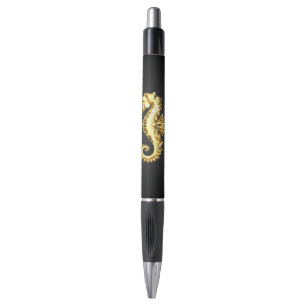 Gold Polygonal Seahorse Pen